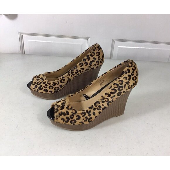 Express Shoes - Express Calf Hair Wedge Heels Womens 6